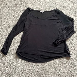 Juicy Couture Black Mesh-Top 3/4 Sleeve Top
